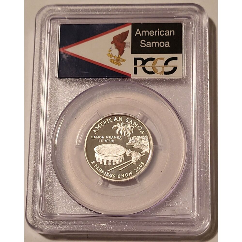 2009 S Silver Samoa Territories Territories Quarter Proof PR70 DCAM PCGS Flag